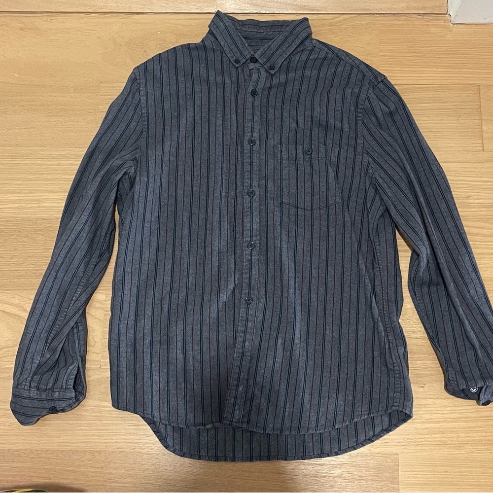 Express Men's Striped Flannel Shirt